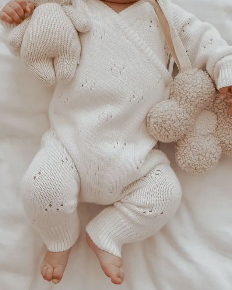 Pointelle Romper White