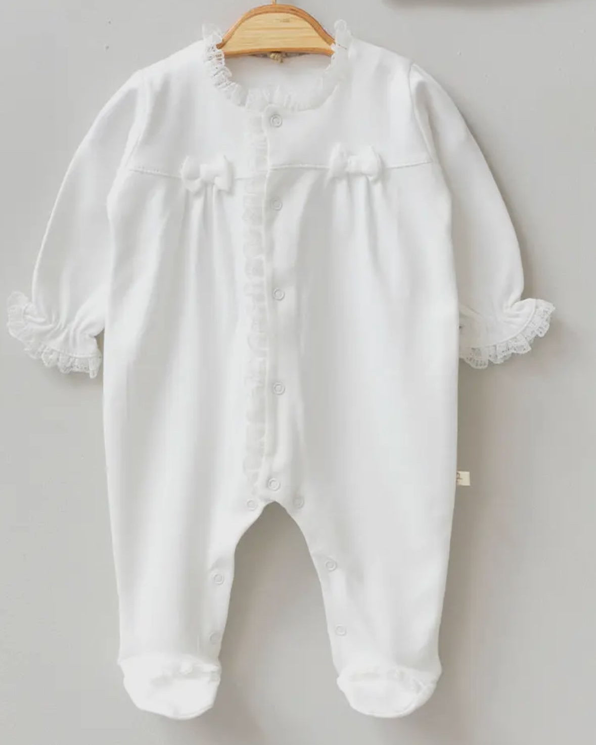 Baby Girl White Bow Onsie