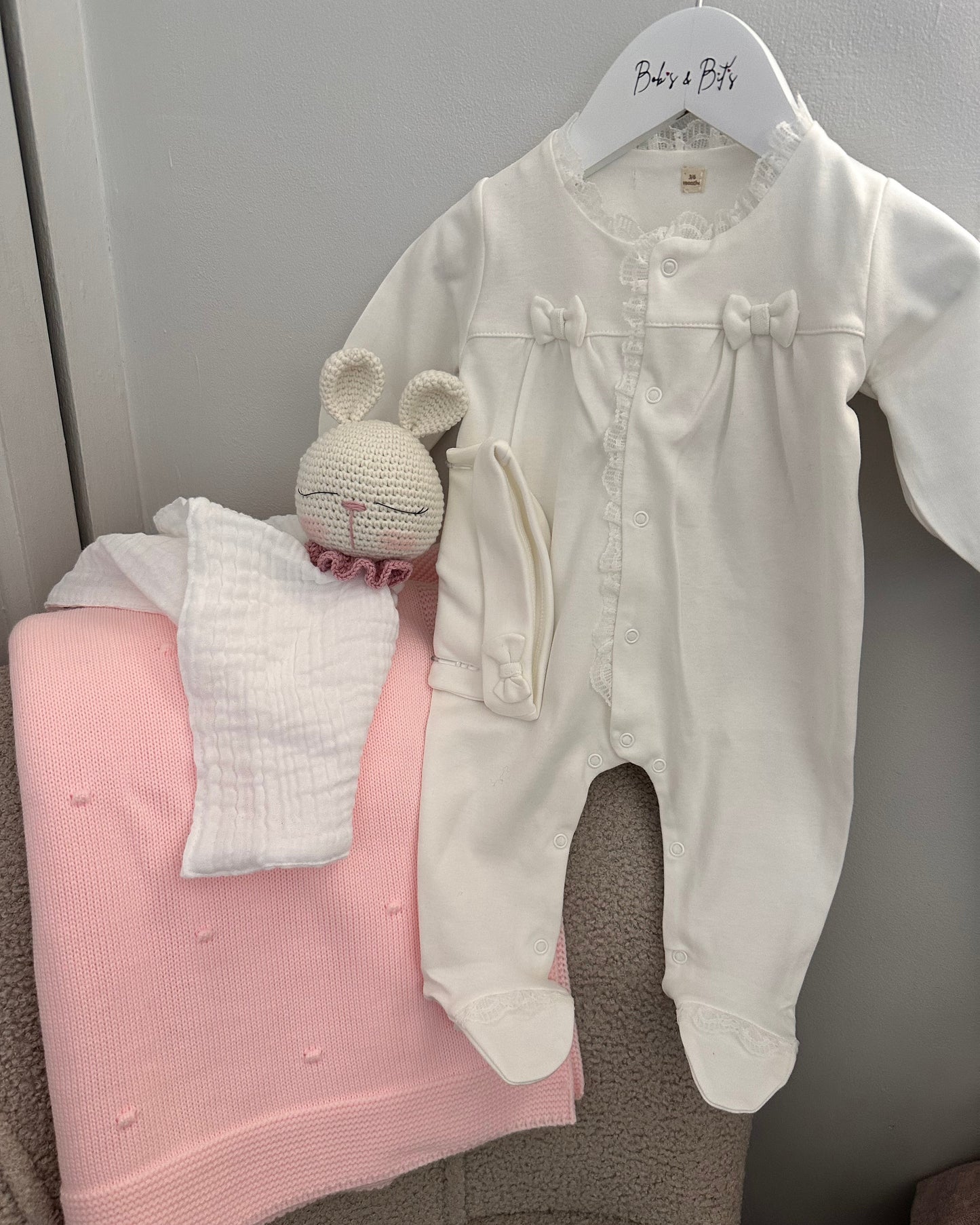 Baby Girl White Bow Onsie