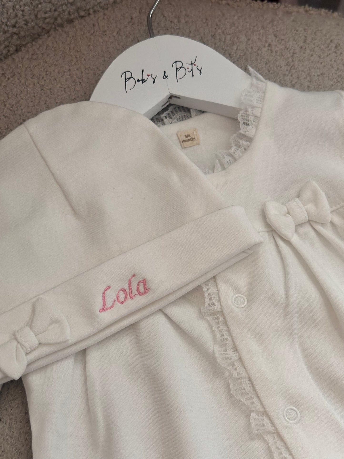 Baby Girl White Bow Onsie