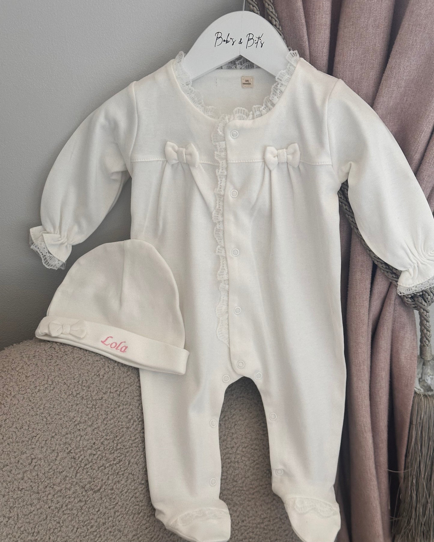 Baby Girl White Bow Onsie