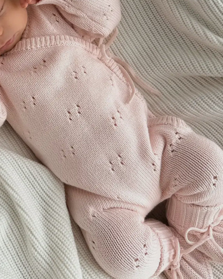 Pointelle Romper Pink