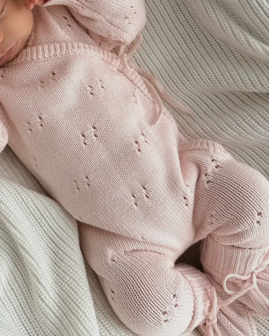 Pointelle Romper Pink